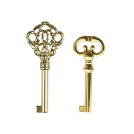VIDABTE KYF2 KY7-2 Grandfather Clock Door Key,Solid Brass Skeleton Key for Ridgeway, Sligh, Emporer, Pearl, Seth Thomas, Grandfather Clock Doors, Cabinet Doors, Dresser Drawers, Desk