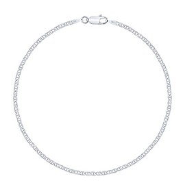 Planetys - Marine Chain Bracelet 925 Sterling Silver Rhodium-Plated 2.3 mm Width Lengths 18-19-20-21 cm, Sterling Silver, without stone