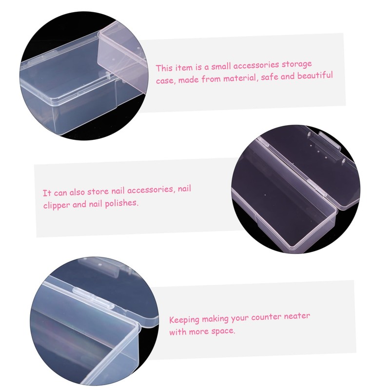SAFIGLE 4Pcs Manicure Tool Box Nail Art Organizer Storage Containers
