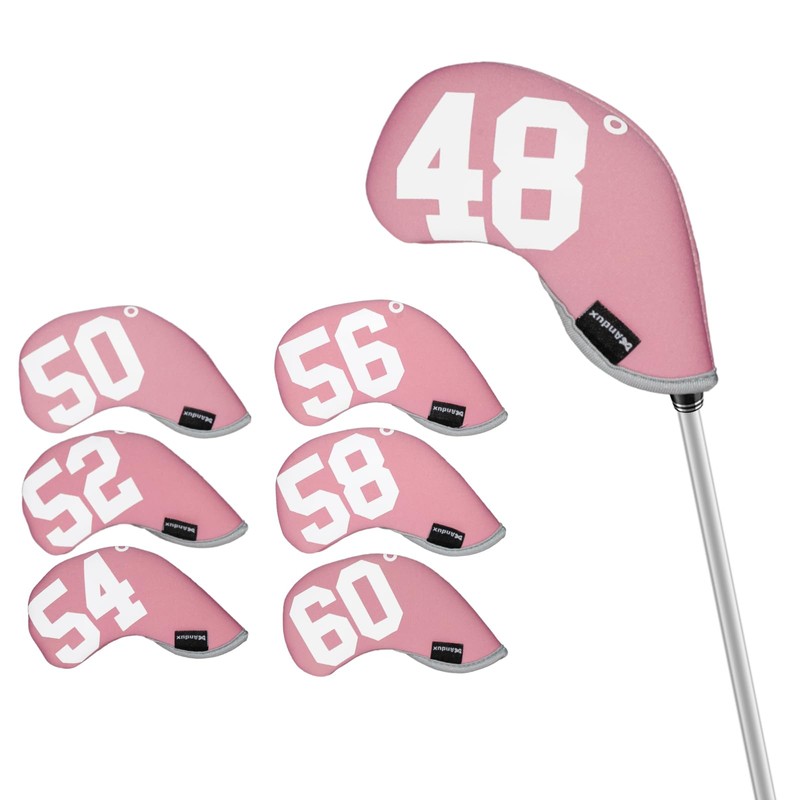 Andux 7pcs/Set Golf Wedge Irons Club Head Covers with Degree