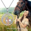 VONALA Girls and Horse Necklace for Girls 925 Sterling Silver