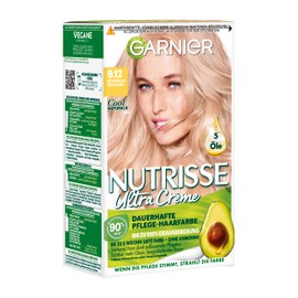 Garnier Nutrisse Ultra Crème Permanent Hair Colour 9.12 Very Light Pearl Blonde with up to 100% Grey Coverage