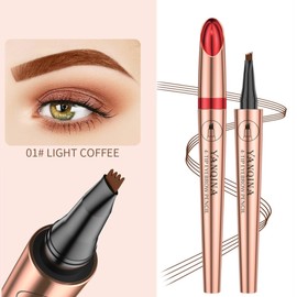 KARLOR Augenbrauenstift mit 4 Spitze Micro Kopf, Flüssig Augenbrauenstift Härchenzeichnung Makeup Brauenstift Tattoo Micro Brow Pencil Augenbrauen härchen stift wasserdicht 24 Stunde(01#Hellbraun)