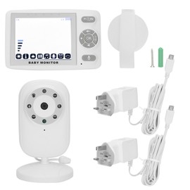 3.5inch Baby Monitor 2X Magnifying Music Function Temperature Monitor Video Baby Monitor 100‑240VUK Plug
