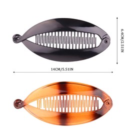 GNALIA Pack of 2 Banana Clips Hair Clips Banana Fish Banana Clip Flexible Ponytail Holder Clips Hair Styling Accessories for Women Girls