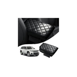 Autorder Center Console Cover for 2011-2019 2020 2021 Jeep Grand Cherokee Accessories Armrest Cover Anti-Scratch Middle Console Pad Leather Armrest Protector