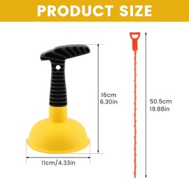Sink Plunger with Drain Clog Remover, Mini Plunger with Short Handle, Hand Drain Plunger Easy to Use Unclogging Tool for Kitchen Sink,Bathroom Toilet, Shower Tub