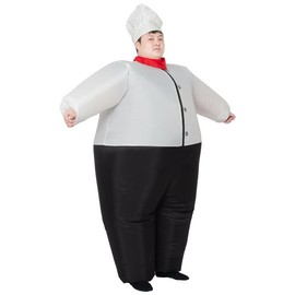 JYZCOS Inflatable Kitchen Cooking Chef Costume Blow Up Suit Fancy Dress