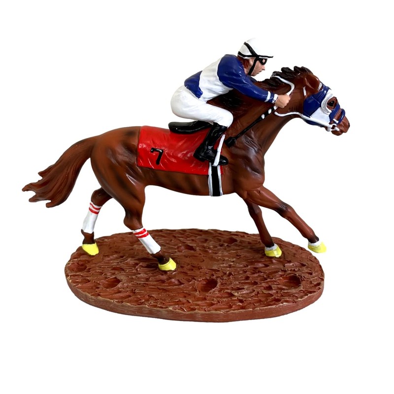 Race Horse Figurine Statue Decor Thoroughbred with Jockey Horse Racing