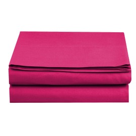 Elegant Comfort Premium Hotel Quality 1-Piece Flat Sheet, Luxury and Softest 1500 Premium Hotel Quality Microfiber Bedding Flat Sheet, Wrinkle-Free, Stain-Resistant, King, Pink