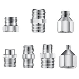 ABEST 7 pcs of airbrush adaptor set airbrush fitting airbrush connector kit Airbrush Threaded Plug for Connecting Airbrush and air Compressor with Transparent plaxtic Box