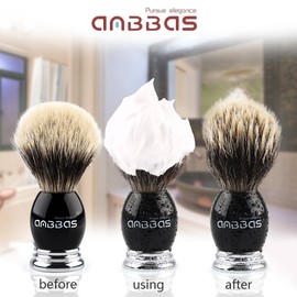 Anbbas® Shaving Brush Set Bearded Badger Hair Shaving Foaming Men's Pure Bagger Hair Shaving Brush (Brush)