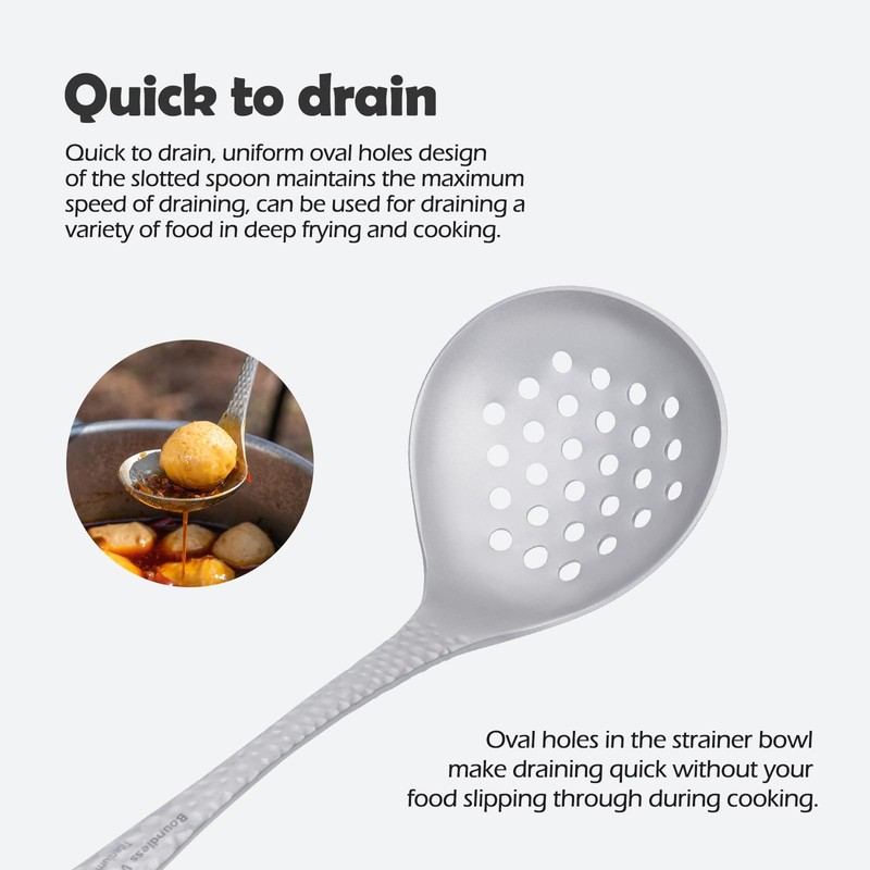 Boundless Voyage Titanium Ladle Deep Soup Spoon, Stirring & Serving