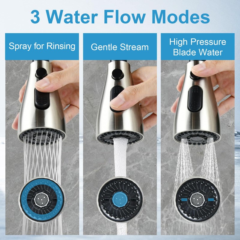 Replacement Kitchen Faucet Head for WEWE-FORIOUS-Qomolangma-VFAUOSIT-BASDEHEN-WOWOW-VCCUCINE Pull Out/Down Kitchen Sink