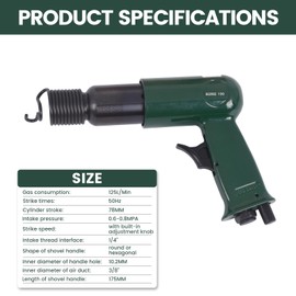 Doppy Air Hammer Kit, with Quick Change Retainer and 3 Chisels,3500 BPM, 1/4" Air inlet thread interface,Air Chisel Pneumatic Shovel Tool for Scraping, Chipping, Punching and Cutting & Industrial