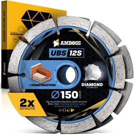 Anvil Diamond Cutting Disc UBS 12S Diameter 150 mm x 22.23 UBS 12S - Separating Lightly Reinforced Concrete / Stone / Building Materials - Diamond Disc / Diamond Cutting Disc for Angle Grinders