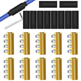 smseace 10Pcs 6 Gauge Wire Connectors with 10Pcs Heat Shrink Tubes,20Pcs Screws and Wrench 6 awg Splicing Quick Wiring Terminal 80 Amp 4-Hole Circuit Connecto