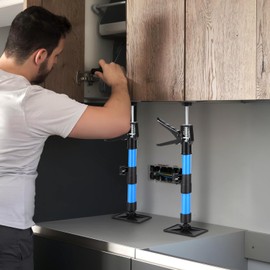 Aukivon Cabinet Jacks for Installing Cabinets, 11.8'' to 23.2'' Adjustable Support Pole, Third Hand Tool with 120 lbs Capacity for Cabinet Jack, Drywall Jack& Cargo Bars, 2-Pack