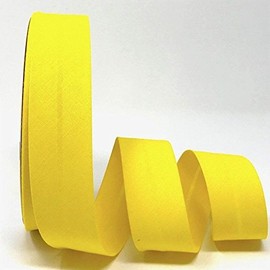 5M Professional Quality 30mm Bias Binding, Machine Washable, 30+ Colours. UK Specialist Seller Edging for Sewing, Bunting, Upholstery, Furniture Piping & Garments (Yellow)
