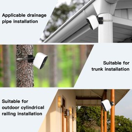 Outdoor Camera Mount for Arlo Pro 5S/Pro 4/Pro 3/Ultra 2/Essential XL, for eufyCam 2C/2C Pro and More 1/4’’ Threaded Camera No Drill Pole Mount (Black, 2 Pack)