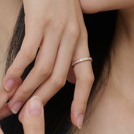 Gold&Dear 14KGP Twinkle Cubic Ring Rose Gold L (No. 13) / 골드앤디어 14KGP 트윙클 큐빅 반지 로즈골드  L (13호)