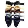 Lovacely Mens Oversized Satin Silk Bow Tie Solid Color Formal