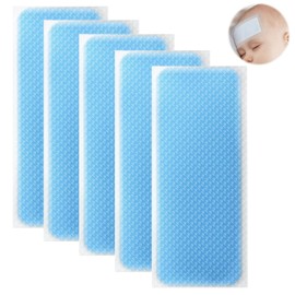 HOMURY Pack of 60 Cooling Plasters Fever Plasters: 12 cm x 5 cm Cold Pack Gel, Physical Cooling Stickers, Herbal Cooling Plasters, Heat Stroke Cooling Plasters for Instant Cold Compress, Fever