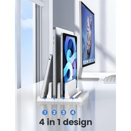 VAYDEER - Soporte Vertical para porttil para computadora, Doble Ranuras de plstico para porttil con diseo 4 en 1 de Ahorro de Espacio, Soporte...     