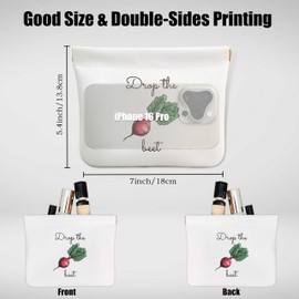 URMISU Funny Kitchen Puns Makeup Bag, Veggie Themed Leather Travel Makeup Pouch Cosmetic bags for Women, Birthday Gifts for Best Friend Woman, Small Cosmetic bag, 03