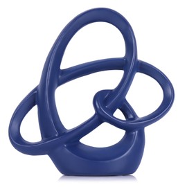 XIYOUQI Blue Sculpture Decor – Modern Resin Art Statue for Living Room, Office, or Coffee Table, Blue Home Accents and Shelf Decor, Contemporary Centerpiece Decoration for Modern Home or Apartment