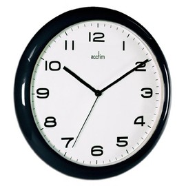 Acctim 92/302 Aylesbury Wall Clock, Black, 25.5 cm H x 25.5 cm W x 3.5 cm D