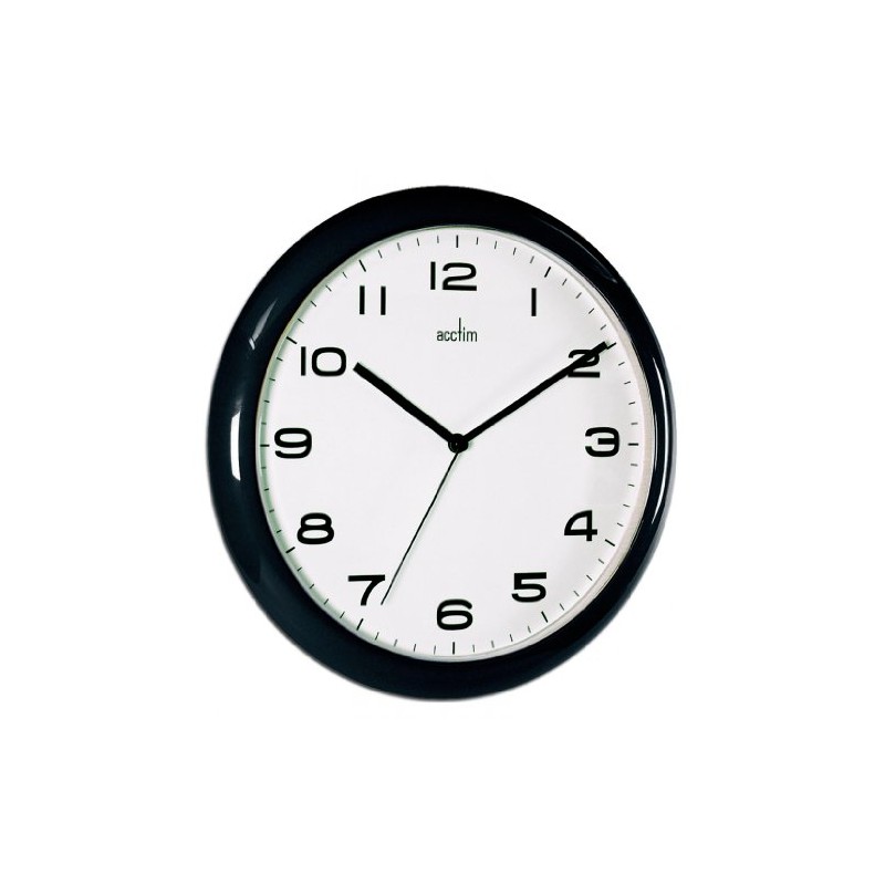 Acctim 92/302 Aylesbury Wall Clock, Black, 25.5 cm H x