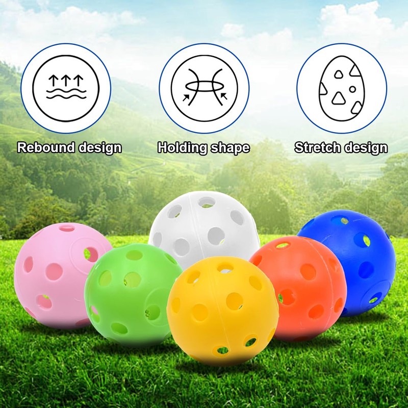 LICQIC 12 Pcs Golf Practice Balls, Air Flow Hollow Practice