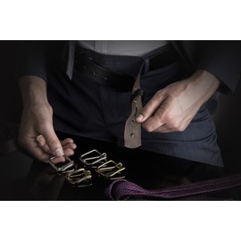 F&L CLASSIC Belt for buckle men Snap on Strap Full Grain One Piece Leather no buckle,1 1/2" Wide, Made in USA, 1288 Black size 32-XX