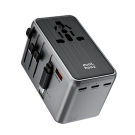 Minthouz Reiseadapter Weltweit,GaN Ⅲ PD 70W Universal Reisestecker mit 4 USB C und 1 USB A，Internationaler Steckdosenadapter mit ausziehbar Kabel,Universaladapter für UK USA Japan Thailand Australien