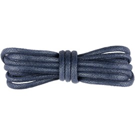 Elerevyo 2 Pair Waxed Shoe Laces Round Solid Woven Shoelaces for Boots Men and Women 100cm/39.37" Blue