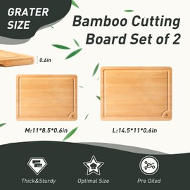 Bamboo Cutting Board Set Non Slip Feet Over Sink Chopping Board Christmas Xmas Birthday Day Gifts Ideas Grandmother Gigi Granny Nana Glamma Mawmaw Yaya Abuela Abuelita Mamaw Mimi Nonna Oma Meme