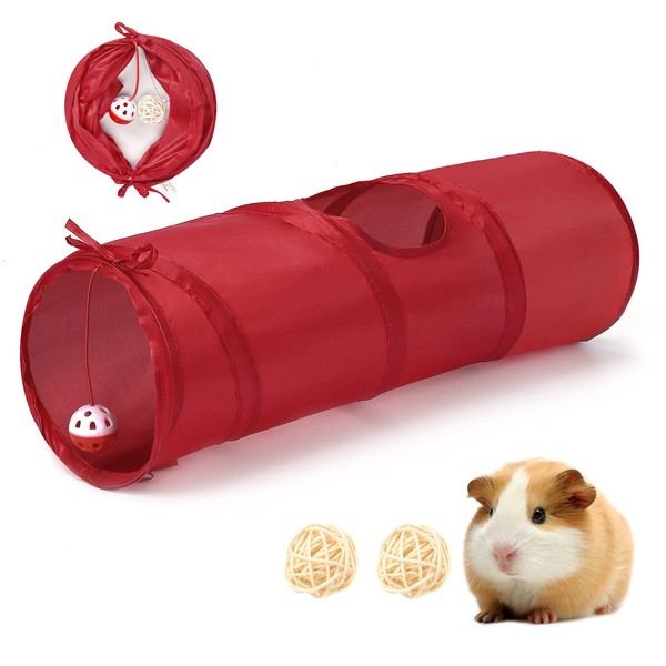 Pawaboo Small Pet Straight Tunnel, 60cm Long, Tear Resistant Cloth, Suitable for Hamsters, Guinea Pigs, Rabbits, Ferrets