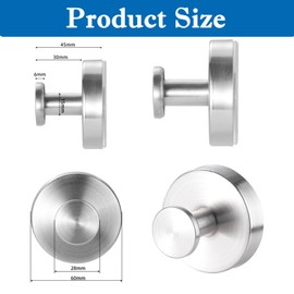 4 Piece Towel Rail with Suction Cup Suction Cup Hook Bathroom Suction Cup Hook for Wall Suction Cup for Hanging Towels Bath Balls Coats Hats etc (Silver)