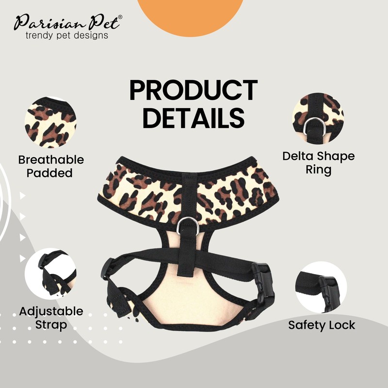 Parisian Pet Freedom Dog Harness, Leopard, S