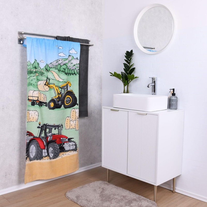 Klaus Herding GmbH Tractor Velour Towel, Multicoloured, 75 x 150