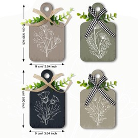 PH PandaHall 4pcs Kitchen Wooden Hanging Signs, Wall Decor Wood Sign Flower Kitchen Signs Wall Decor Hanging Plaques Farmhouse Sign Wood Bar Sign for Home Kitchen Dining Living Room Bar Cafe Art Decor