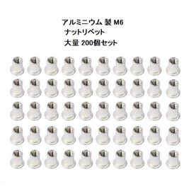 Elizabeth Aluminum M6 Length 0.6 inch (15 mm) Nut Rivets Bulk Pack of 200 Metal Sheet Thin Sheet Screw Hole Machined Combination Flat Head Blind Nuts