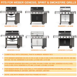 PETKAO 7670 Crafted Dual Sided Sear Grate for Weber Genesis, Spirit & SmokeFire Grills, Cooking Grates Accessories for Weber Genesis II 300/400 Series Grills, Genesis S/E-325S EX-325S SX-325S Parts