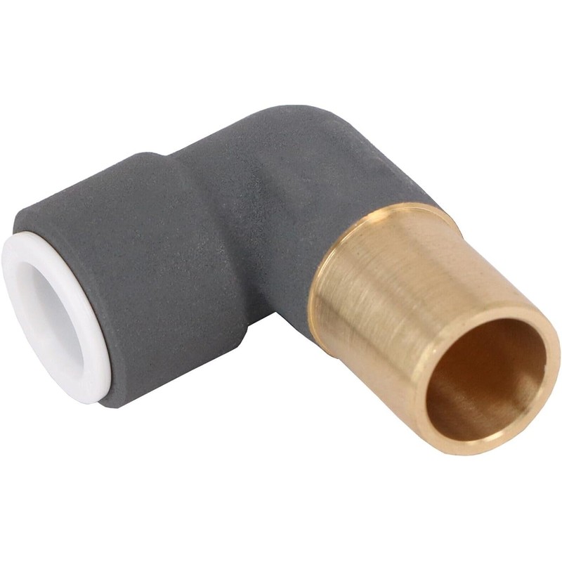 Radiator Valve Reducer Elbow Compression 15mm x 10mm Push Fit