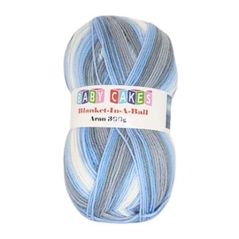WoolCraft Baby Cakes Blanket in a Ball Aran Knitting & Crochet Yarn, Available in a Selection of Variegated Colours, 100% Acrylic, 636 Metres, 300g Balls, Single Ball, Blue Moon