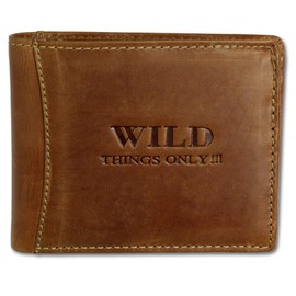 Bag Street Men's Wallet, Rustic cowhide leather, 5453 - Brown -