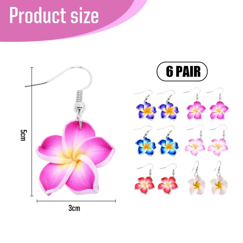 RELKLYU 6 Paar Blumenohrringe, Stilvolle Vielseitige Ohrringe, Elee Ohrringe, Strandohrringe,