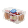 Plastic Storage Bin with Handle for Kitchen, Pantry, and Refrigerator