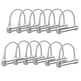 Trailer Pins,SpzcdZa12pcs Arched Pto Pin Shaft Locking Pin 1/4 pin Hitch pin Wire Lock Pin Safety Coupler Pin 1/4" x 2-3/4"for PTO,Farm,Lawn,Hitches,and Garden(Silver)